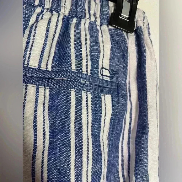 Vineyard Vines Blue and White All Linen Sailing Stripe Pull-On Pants Size XS - Picture 8 of 14